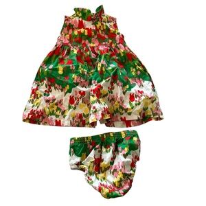 Hanna Andersson Red and Green Diaper Covers Floral Print